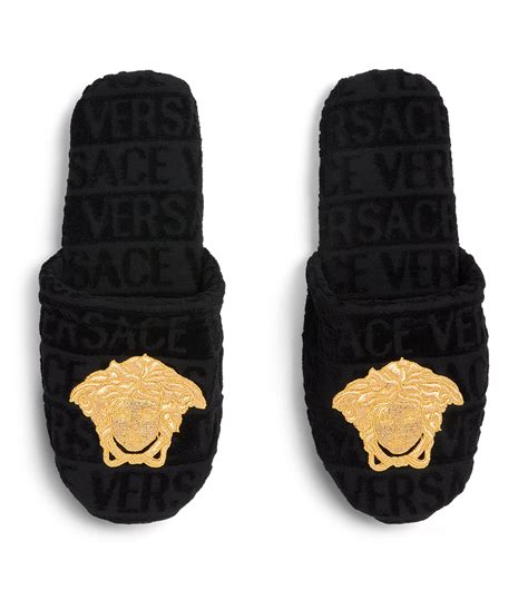 Versace Medusa Embroidered Slippers 